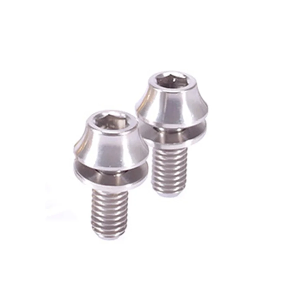 

2Pcs MTB Bike Fixing Screws With Spacer M5x12mm Titanium Water Bottle Cage Kettle Bolt Road Mountain Bike Umbrella Head Screw