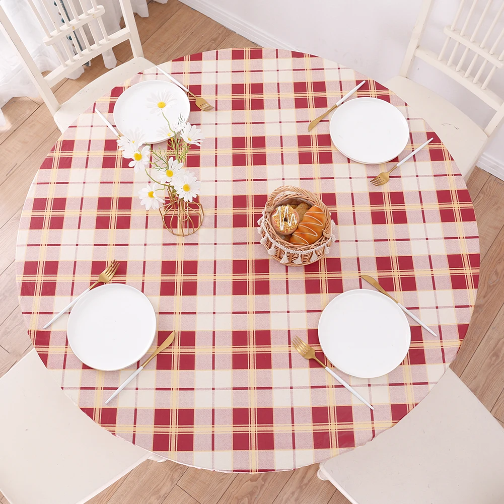 

Red Checkerboard Table Cover Scratchproof Waterproof Dining Table Cover Classic Pattern Dirt-proof for Picnics Barbecues Parties