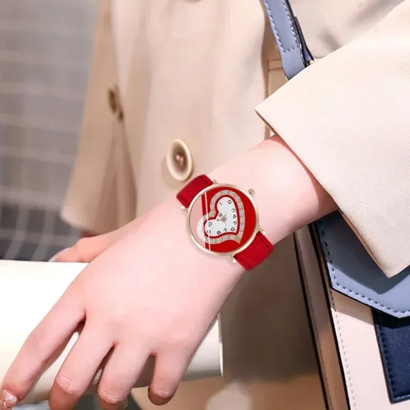 Модные женские часы с кожаным ремешком аналоговые кварцевые наручные