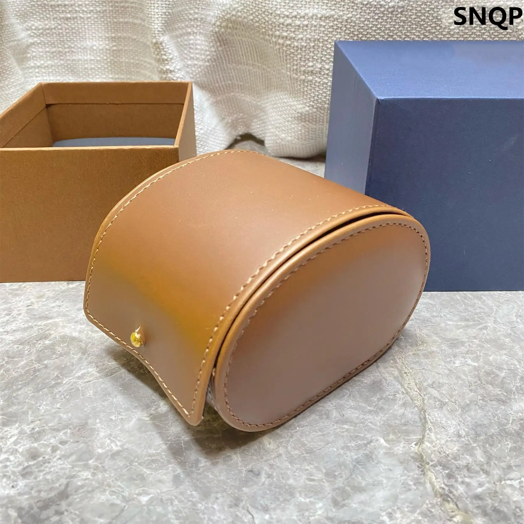 Factory Wholesale Brown Leather Brei Original Watch Box Luxury Brand Portable Boxes Can Customization AAA Watches Gift Case
