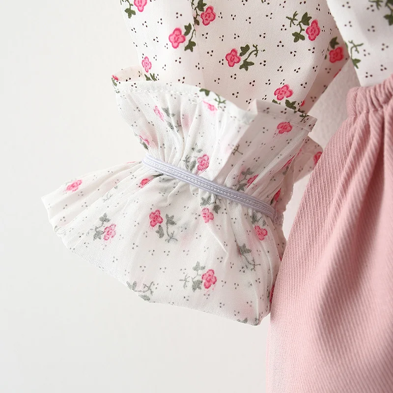 Новинка 2022 года весенне-осенний комплект одежды для девочек с мишкой Однотонная