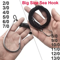 1pcs shark fishing rigs tuna fishing hooks with 9 8ft nylon coated cable leader380 400lb deep sea hooks for big fish tools
