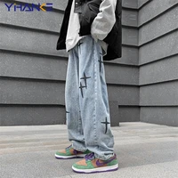 embroidered jeans mens y2k straight trousers autumn new korean fashion high street hip hop style loose wide leg trousers trend