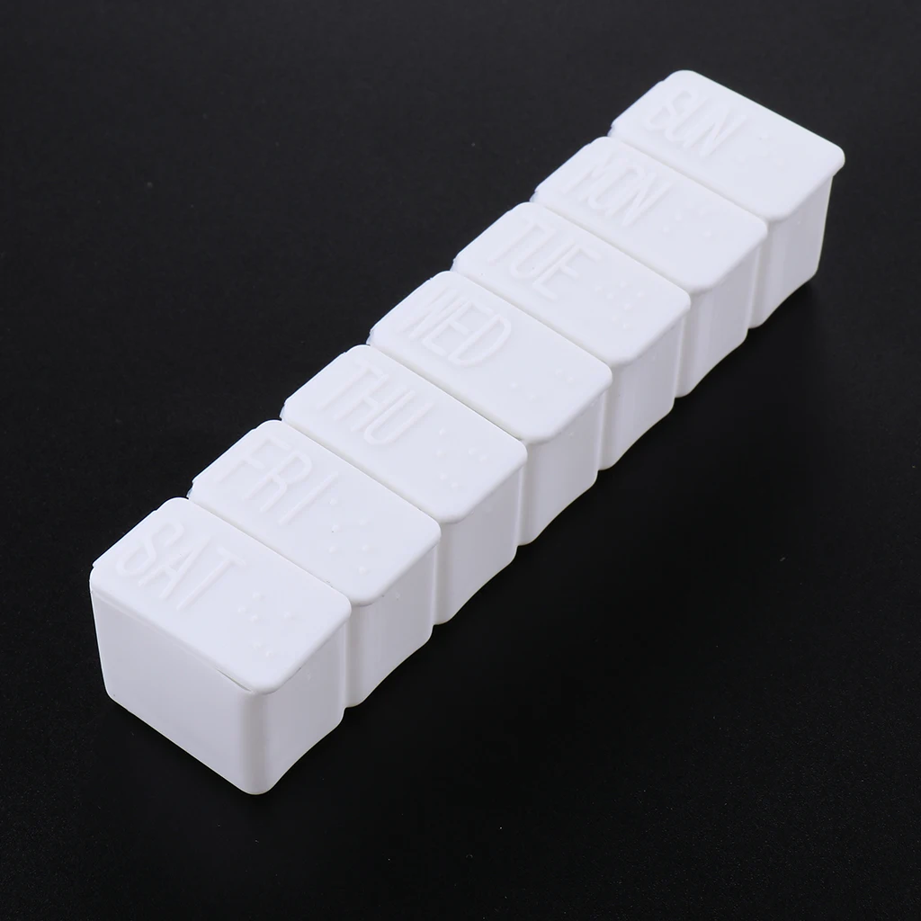 

7Days 7Grids Tablet Pill Organizer Box Removable Weekly Reminder for Home Travel