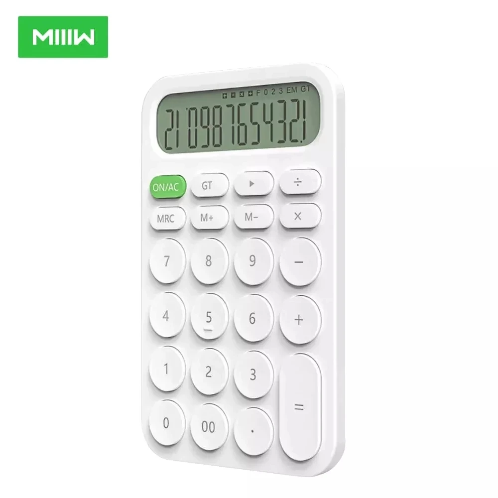 

Youpin MIIIW Calculator Durable Standard Edition Calculator LED 12 Digit Display Simple Home Office Mini Electronic Calculator