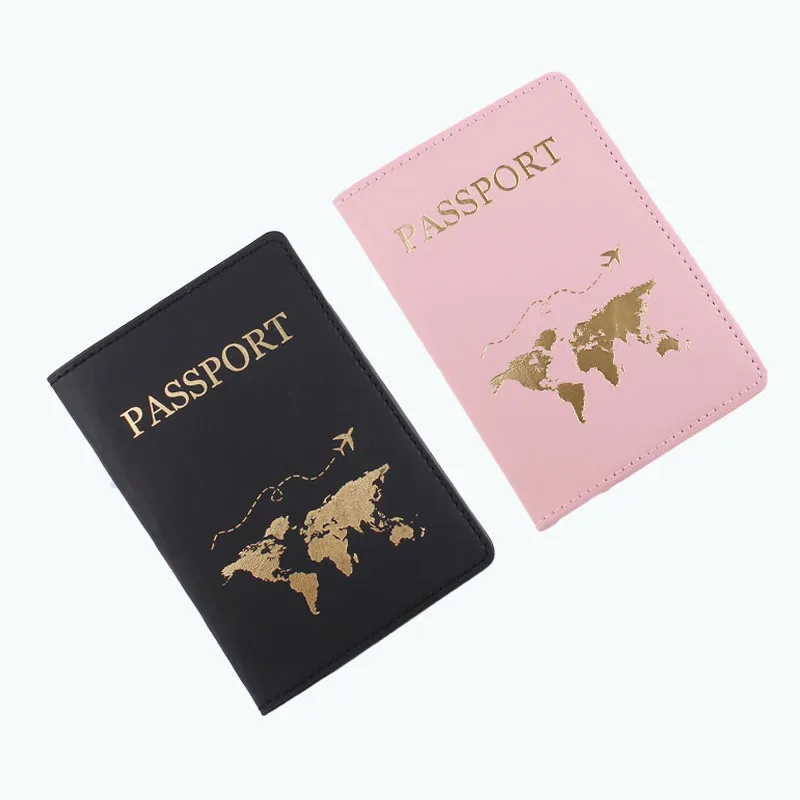 

Simple Fashion Passport Holder World Map Thin Slim Women Men Travel Wallet Gift PU Leather Card Case Passport Cover Unisex