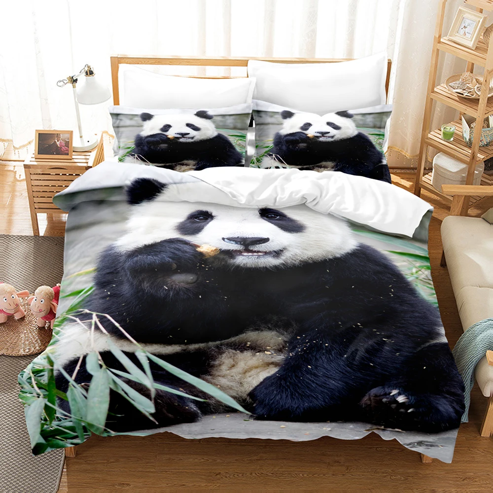 

3D Panda Bedding Set Lovely Animals Pattern Duvet Cover Comforter Bed Double King Size Adult Kids Boy Girl Bed Accessorie