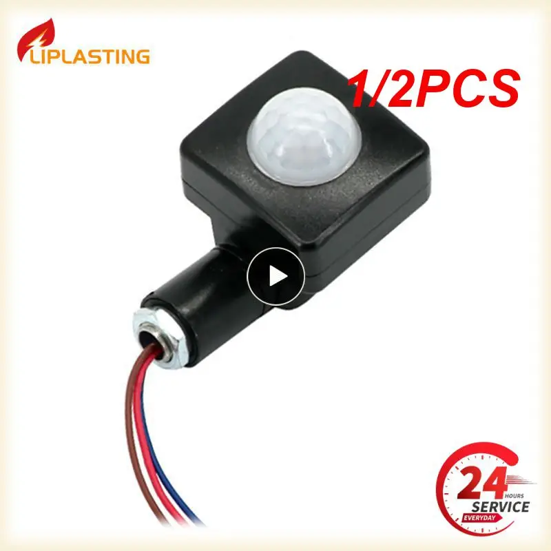 

1/2PCS Infrared Mini Motion Sensor,AC 85-265V Utdoor Indoor Infrared Light Waterproof Switch Body, With LED Light Sensor Detecto