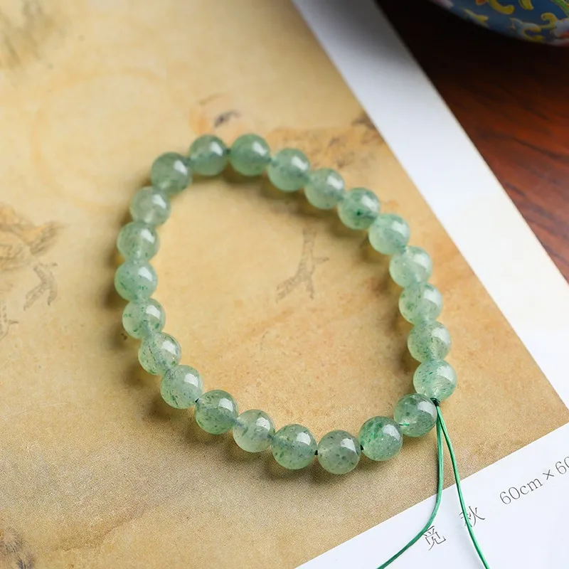 

Natural Crystal Bracelet Women Healing Gemstone Fine Jewelry Accessorie Genuine Green Strawberry Quartz Crystals Bangle Bracelet