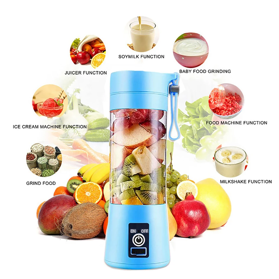 Портативная электрическая мини-соковыжималка 380 мл