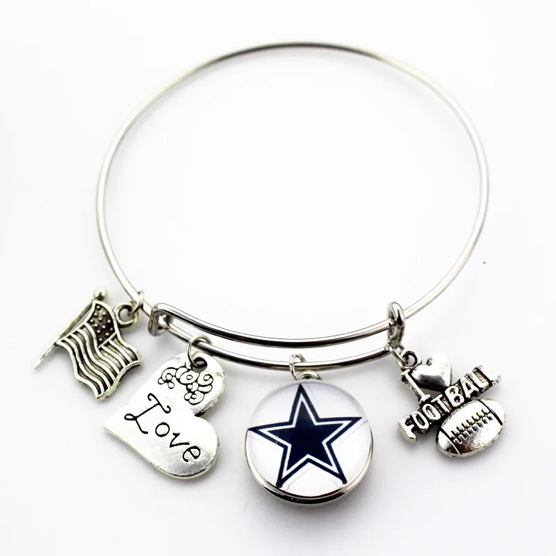 Пользовательские 6 шт./лот I Love Football спортивные браслеты регулируют макропористые