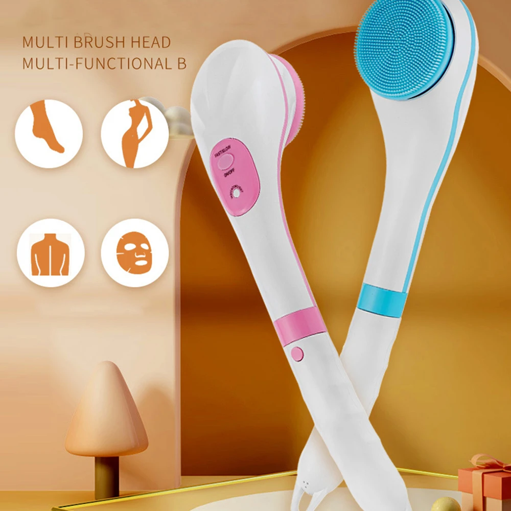 

Multifunctional Silicone With Handle USB Electric Bath Brush Automatic Bath Cleaning Massage Body Brush Waterproof Bathroom Brus
