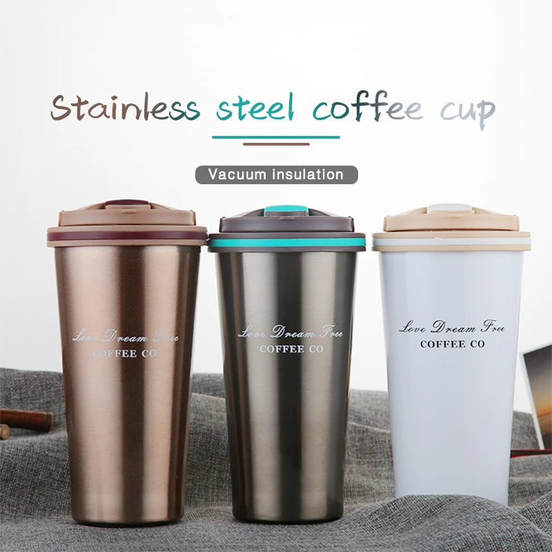 

350ml Coffee Mug Stainless Stee Water Bottlel insulated travel Cup With Straw термос кружка Garrafa Termica Double Wall Termos