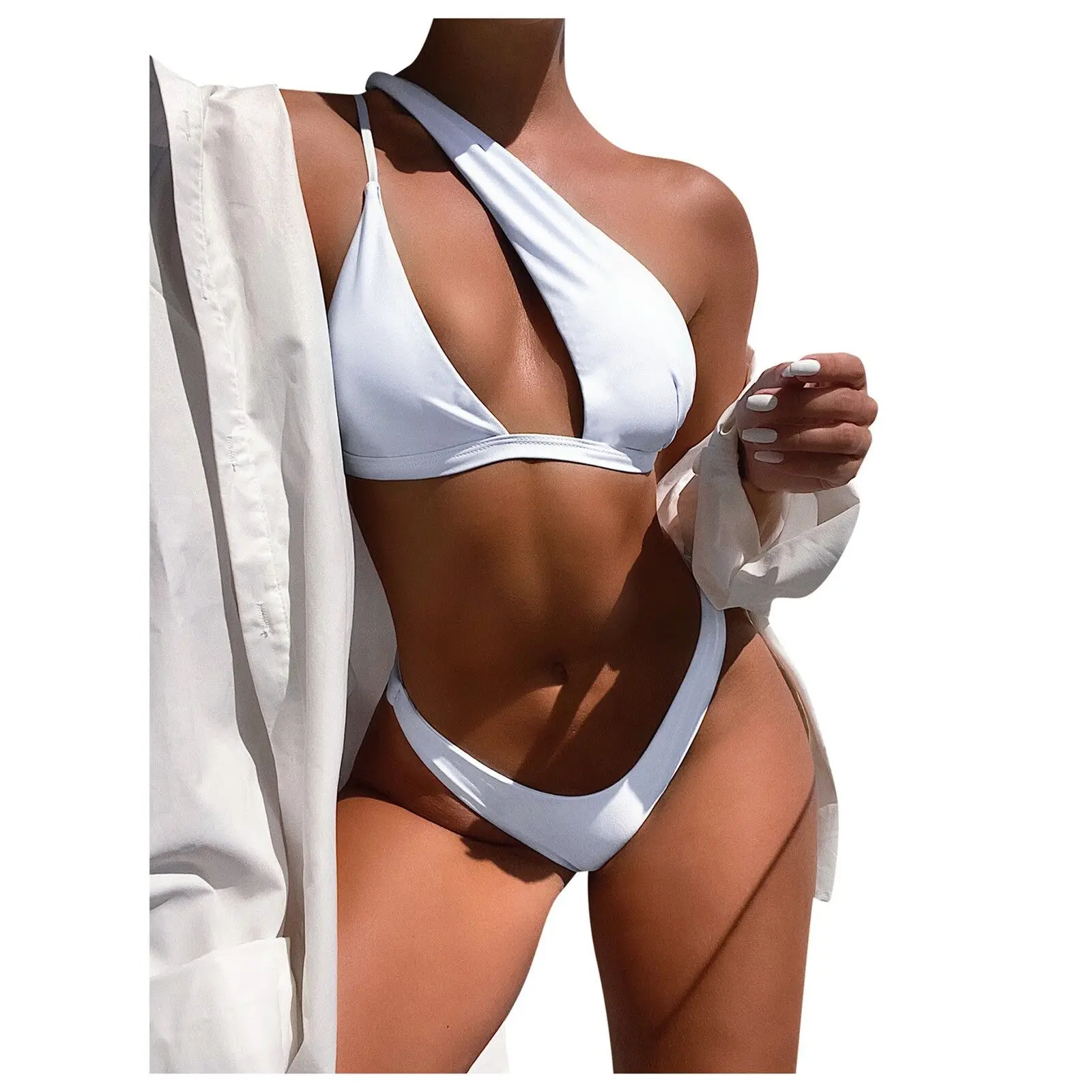 

Sexy Women's Bikinis Swimsuits Cut Out Sexy Underwear Women Swimwear 2022 One Shoulder Biquin High Luxury Bikini Outwear Beach