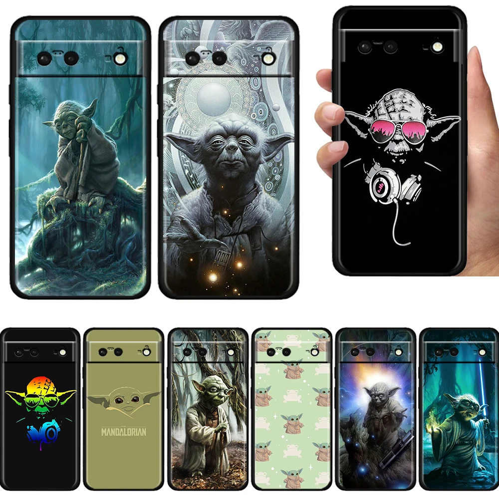 

Yoda Star Wars cute Shockproof Case for Google Pixel 7 6 Pro 6a 5 5a 4 4a XL 5G Silicone Black Phone Cover