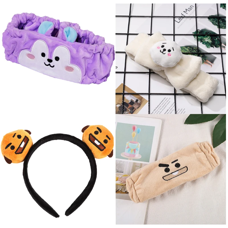 Bt21 Kawaii Cartoon Anime Purple Mang Hair Band Shooky Mang Cooky Chimmy Cute Shampoo Hair Band Band Elastic Band