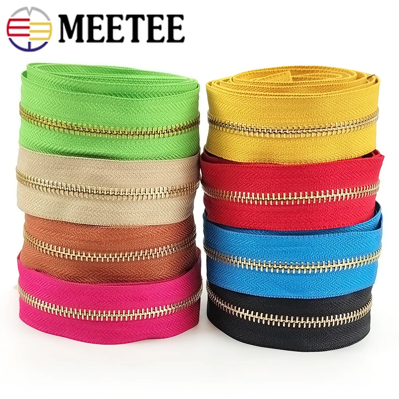 

Meetee 1/2Yards 5# Metal Zipper Open-End Zippers Repair Kit Bag Garment Decor Zips DIY Home Sewing Zip By The Meter Accessories