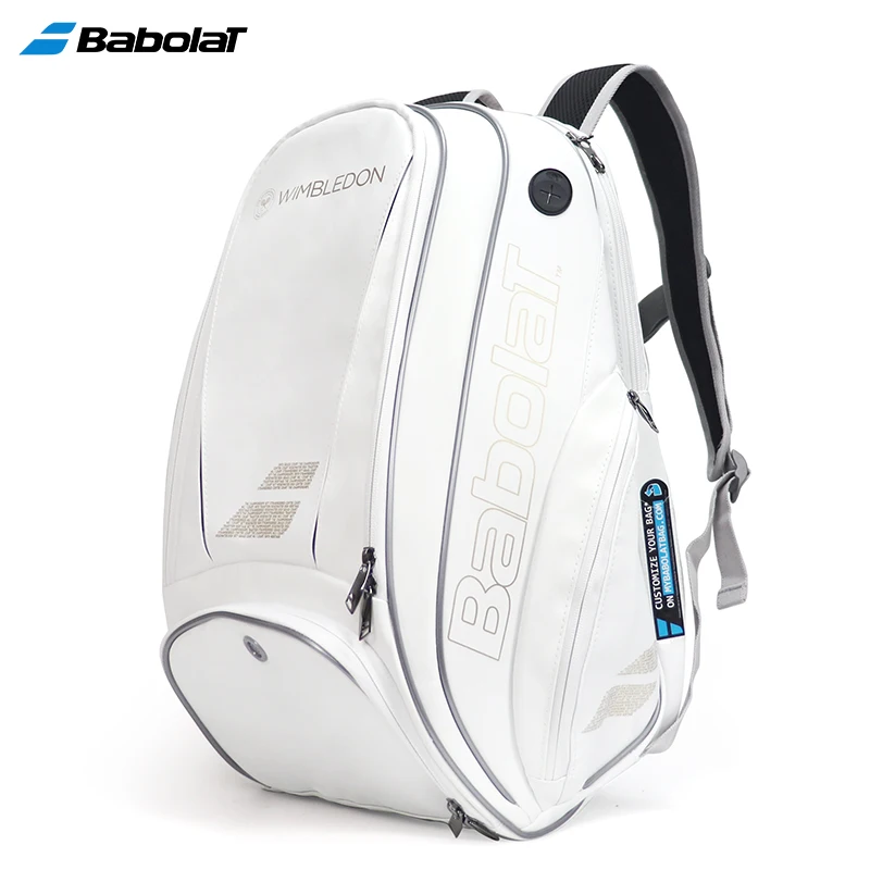 Super Quality BABOLAT Professional Tennis Backpack PU 2Pack White Gold Tennis Racket Bag Unisex Badminton Squash Padel Tenis Bag