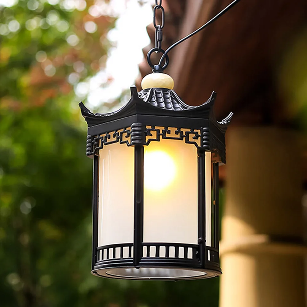

Ретро-светильник для коридора, садовый потолочный светильник, водонепроницаемый светильник для коридора, балкона, входа, китайская уличная садовая люстра, павильон