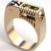 fashion mechanical gear wheel men ring gold color punk wedding band finger rings for wome modern wedding jewelry bague %d0%ba%d0%be%d0%bb%d1%8c%d1%86%d0%b0