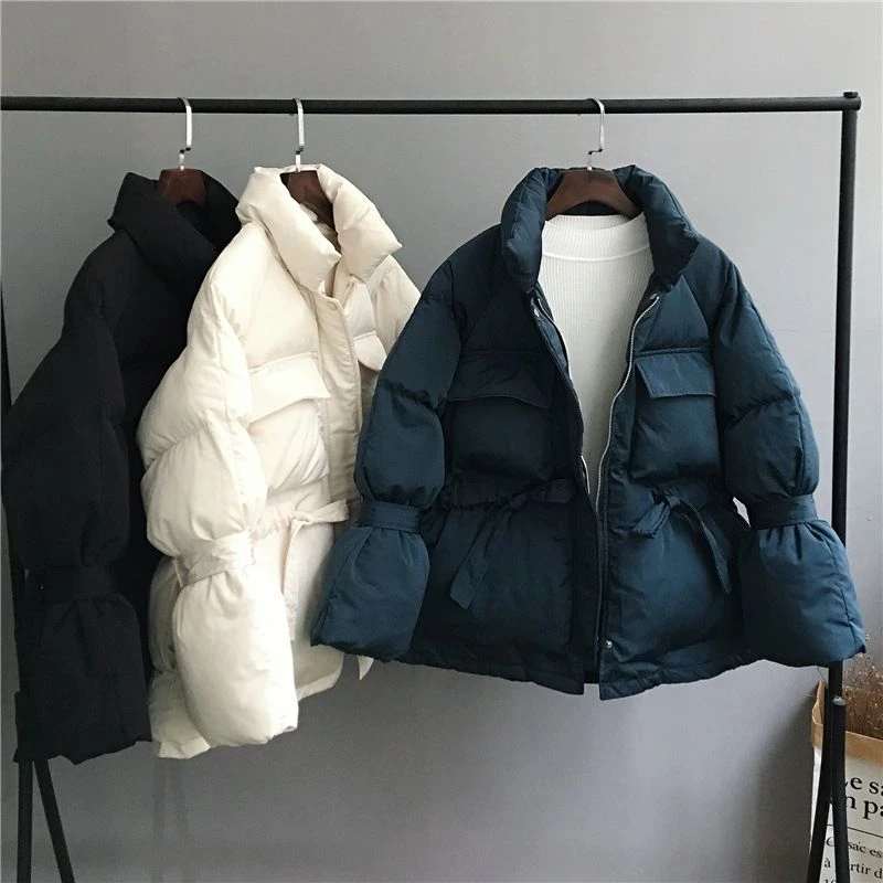 Slim Pockets 2022 Fashion Female Winter Parka Women Leiouna Thick Warm Hip-hop Cotton Sleeve Zipper New Tops Jackets