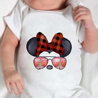 four seasons disney cute minnie mouse girl boy onesie cool wearing sunglasses series simple new casual all match baby romper