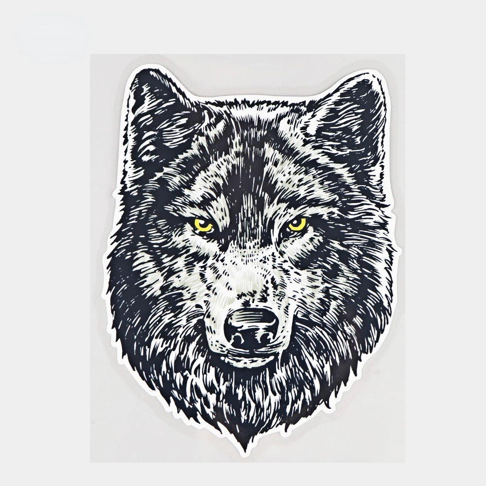 

A-1542 Cartoon Wolf Head Modeling Personality Car Stickers PVC Fashion Auto Window Bumper Quality Waterproof Self-adhesive Decal