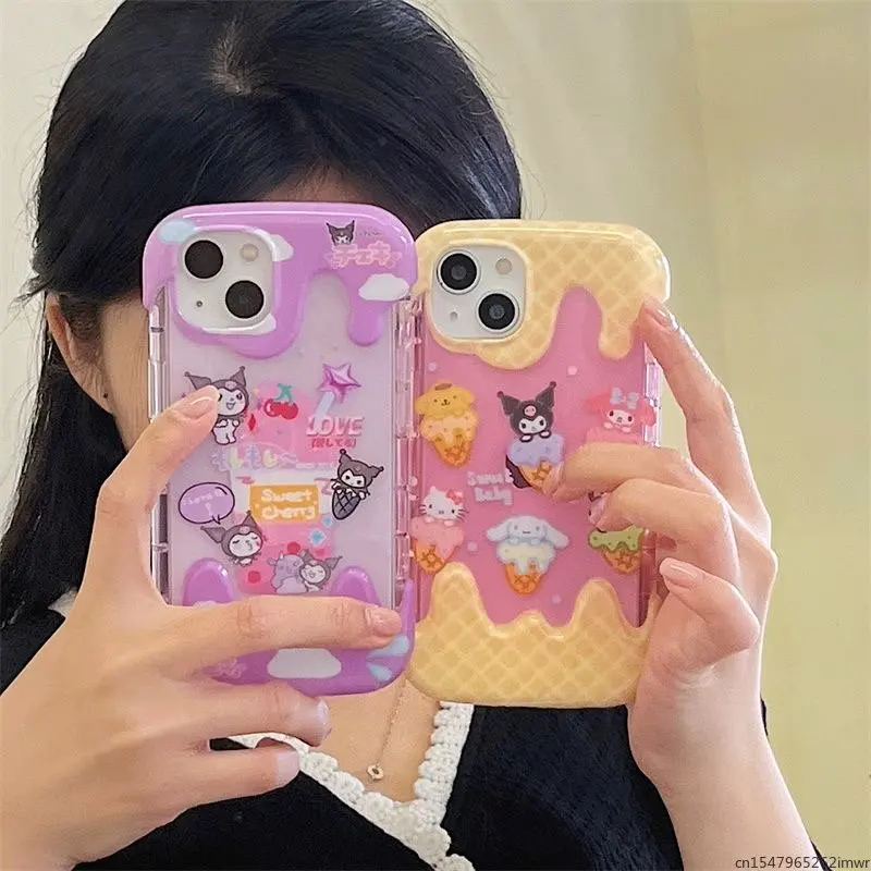 

Cute Cartoon Anime Sanrio Hello Kitty Cinnamoroll Pompom Purin Phone Cases for IPhone 11 12 13 14 Pro Max Soft Back Cover Gift