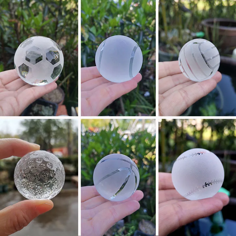 Хрустальный спортивный шар статуэтка стеклянная сфера футбол бейсбол теннис