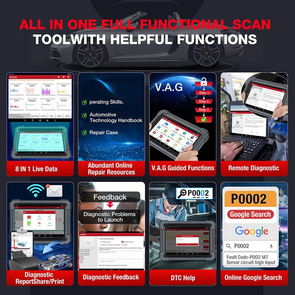 Launch Newest X431 Pro TT все системы диагностический инструмент Bluetooth OBD2 сканер 12 В