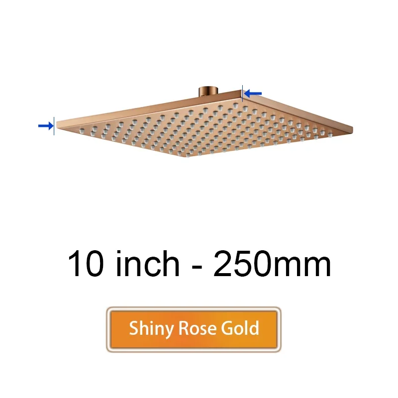 

Аксессуары для ванной комнаты Квадратная насадка для тропического душа латунный душ, матовое золото, розовое, черное, хром, матовый серый