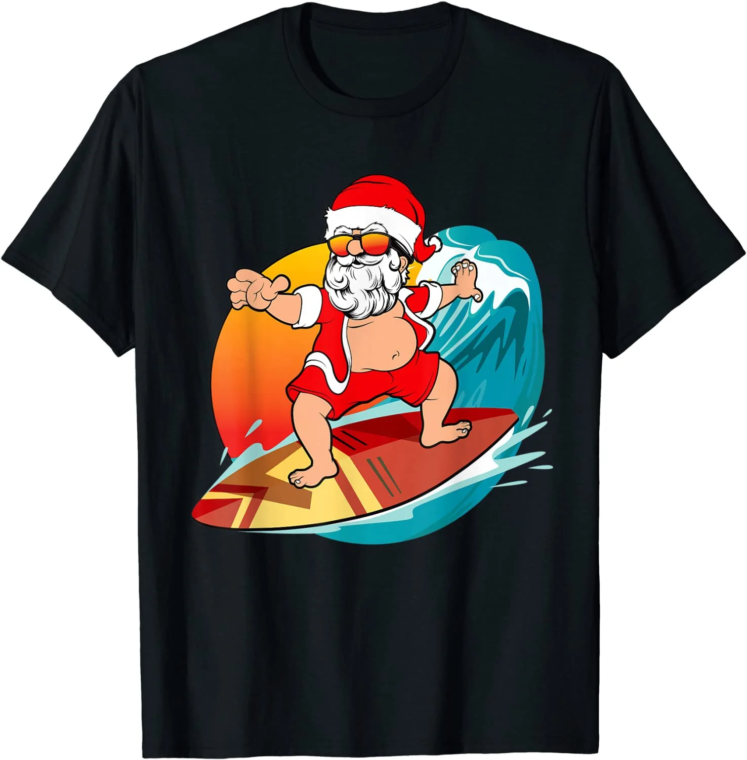 

Christmas in July Hawaiian Santa Surfing Mele Kalikimaka T-Shirt