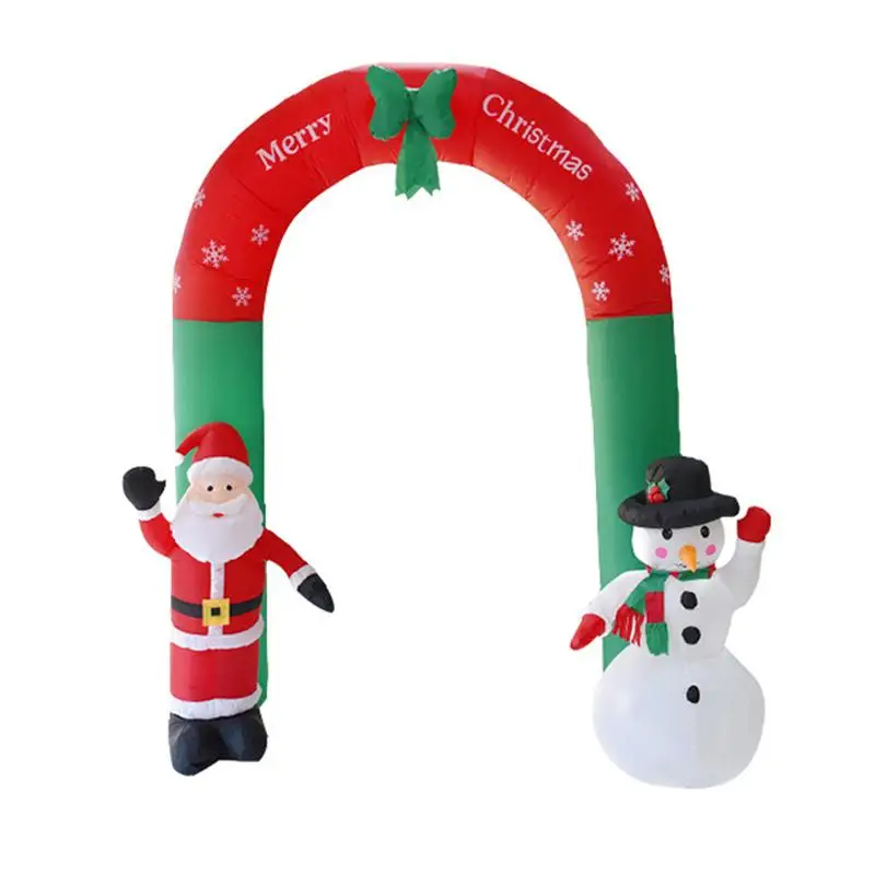 

1PC EU Plug 2.4m Giant Inflatable Snow Arches Toy Santa Claus Christmas Decoration for Home Hotels Supper Market