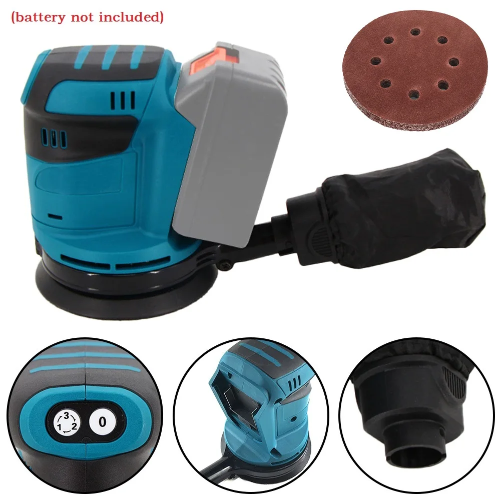 

Electric Orbital Sander wireless Polisher Sand Machine 7000/9500/11000rpm Adjustable Electric 125mm Wood Grinder Polisher