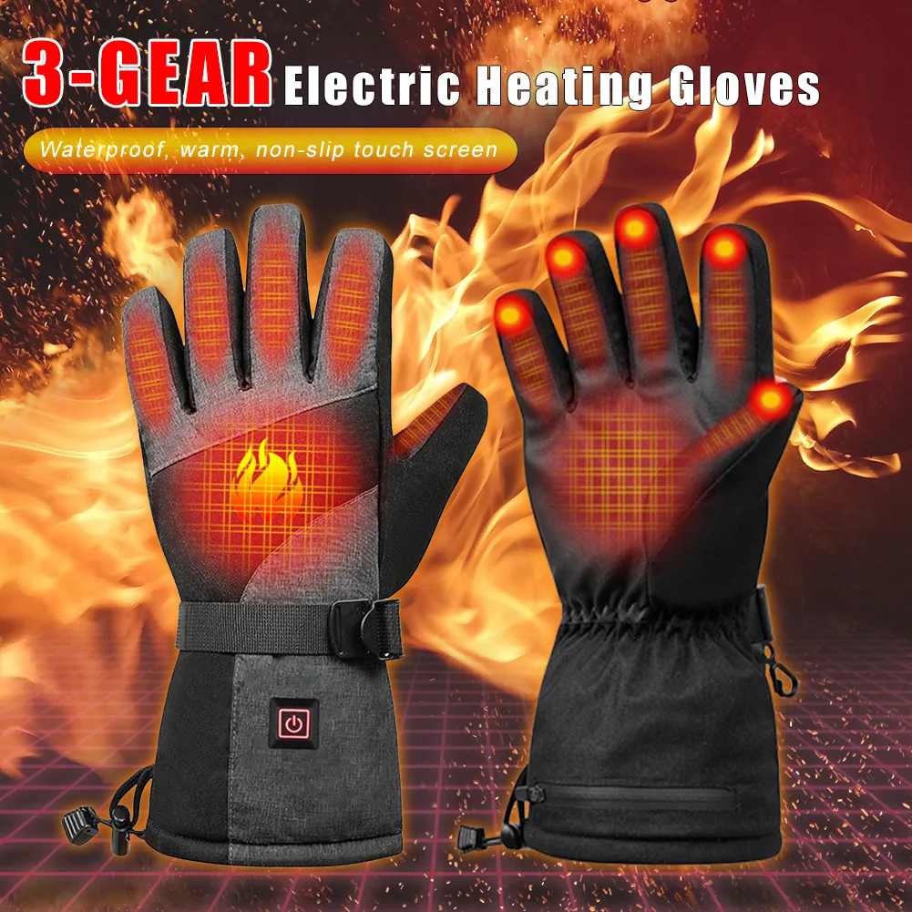 

Motorcycle Gloves Touch Screen Motorbike Riding Heated Gloves Winter Thermal Motorcycle Gloves Waterproof Heated Gloves