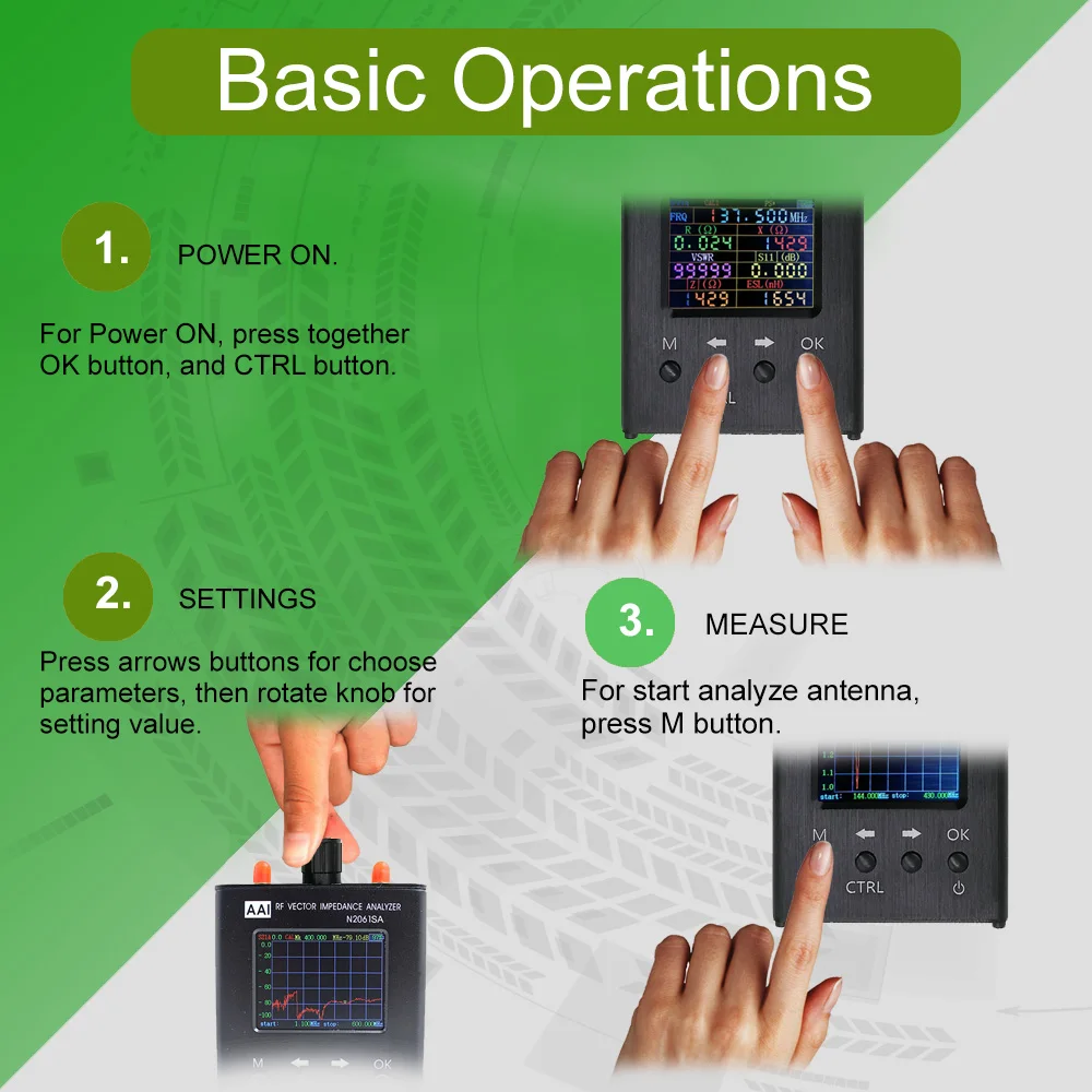 New English Verison N2061SA Short Wave Antenna Analyzer Meter Tester 1.1MHz~1300MHz UV RFID Vector Resistance/Impedance /SWR