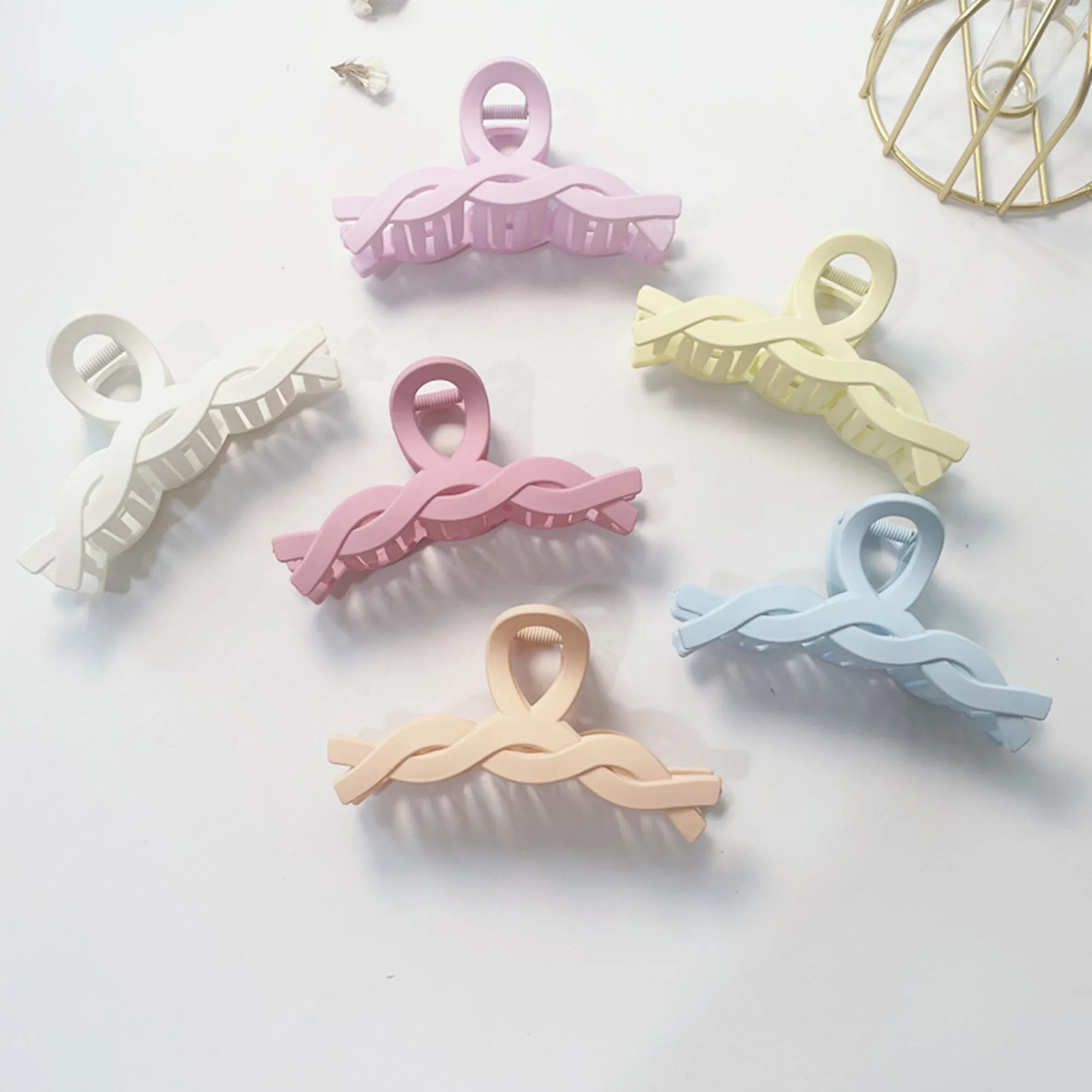 Twist Style Hollow Back Head Plate Hair Accessories Diy Blank Grab Clip, Wholesale