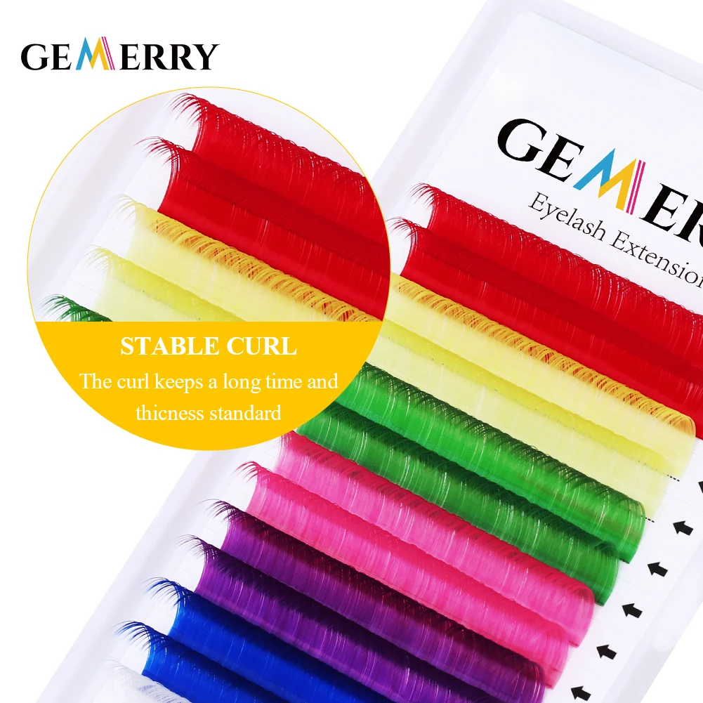 

Colored Individual Eyelash Extension Green Red Pink Blue Faux Mink Rainbow Classic Eyelashes Natural Soft Colorful False Lashes