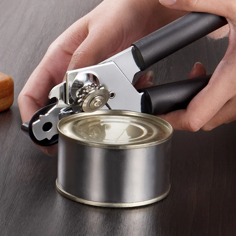

Can Opener Manual, Hand Can Opener with Sharp Blade Smooth Edge, Can Opener with Multifunctional Bottles Opener