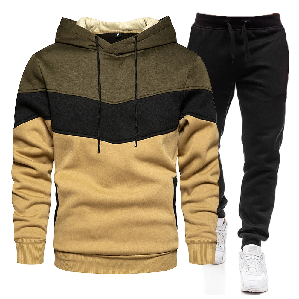 

2021 New Men Hoodies Sweatshirt+Sweatpants Suit Autumn Winter Sportswear Sets Male Tracksuit Men's Hoodie Pullover Jacket Set