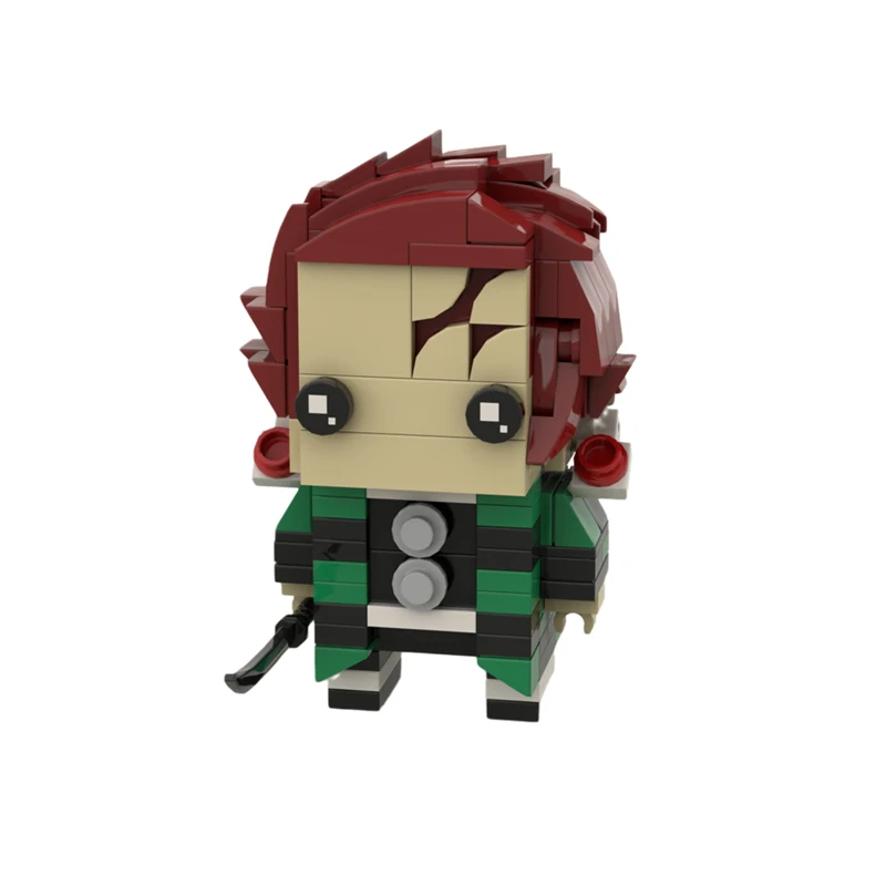

Экшн-фигурка MOC Demon-Slayered-Brickheadzs, японская Классическая аниме-фигурка Kamado Tanjirou, модель, игрушечный конструктор, подарок для мальчика