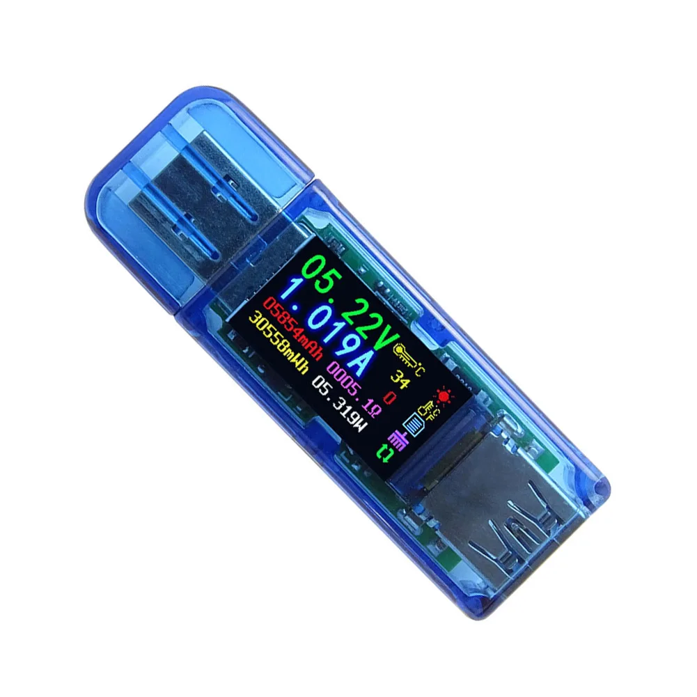 

USB-тестер AT34, вольтметр-амперметр с ЖК дисплеем, измеритель напряжения, мультиметр для зарядки аккумуляторов и внешних аккумуляторов