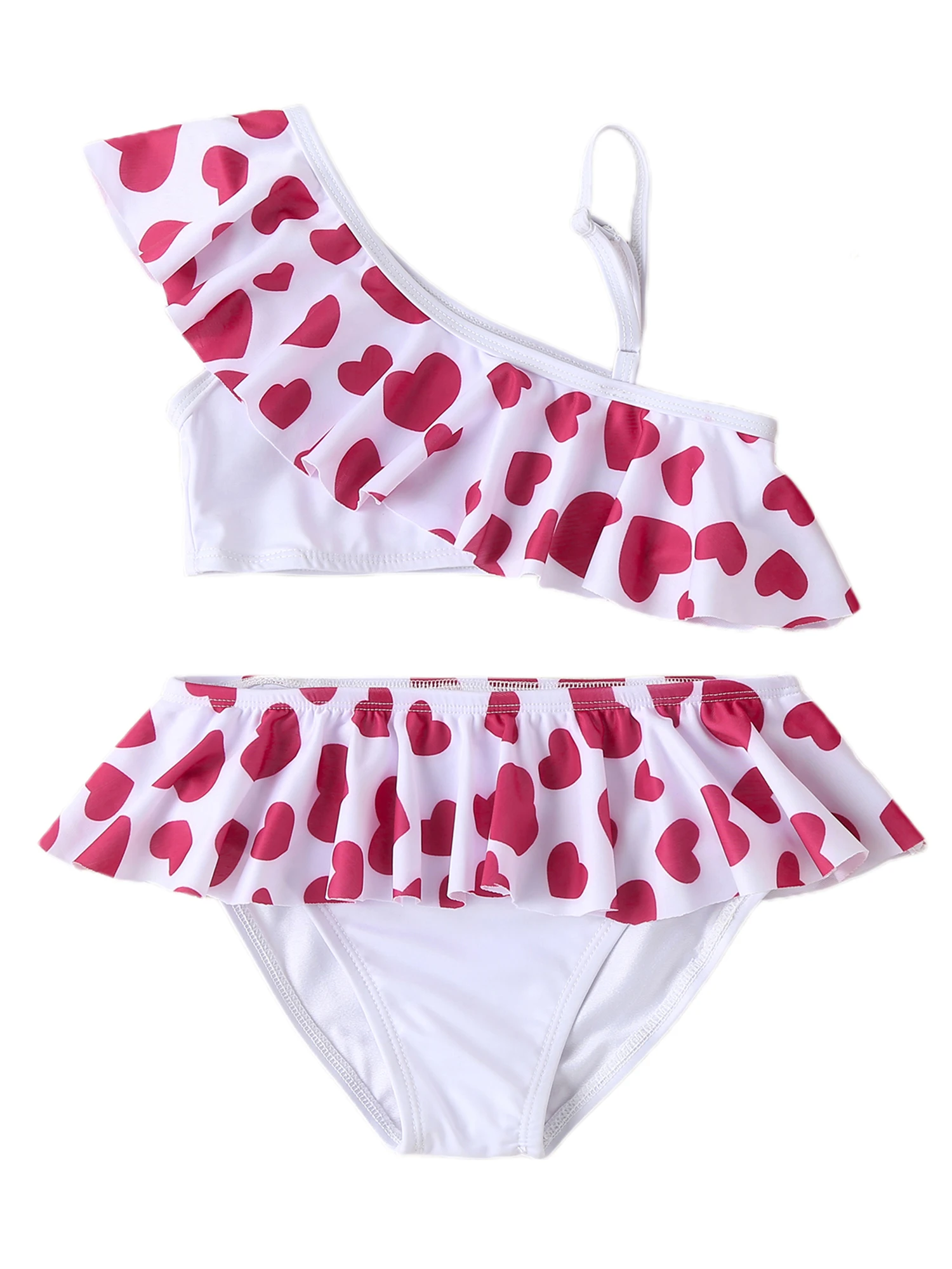 

Baby Girl Swimsuit with Ruffled Sleeves and Matching Hat - Adorable Beachwear Set for Summer Fun
