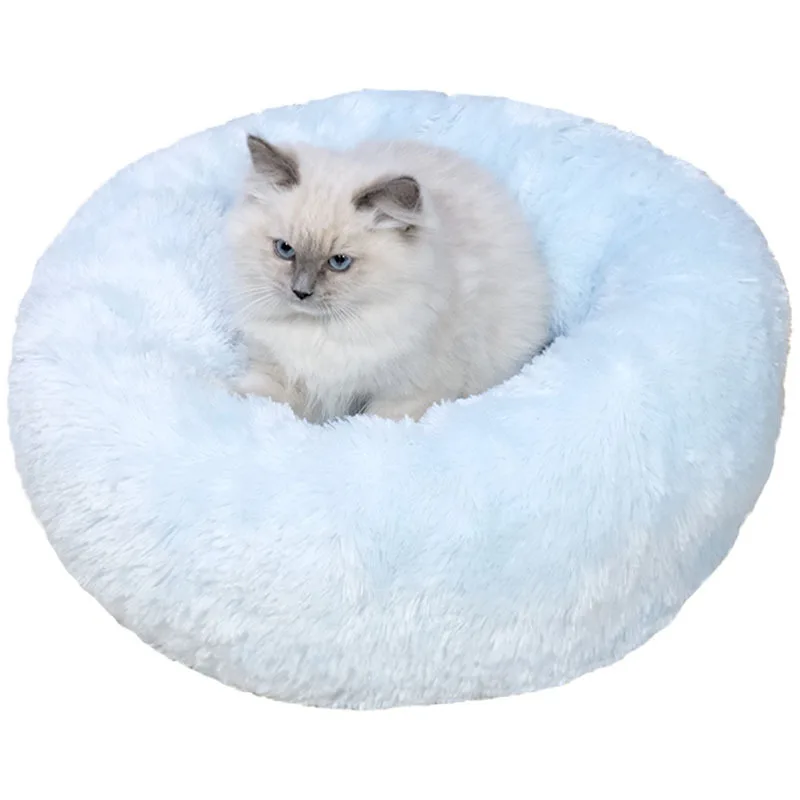 

Kennel Removable Washable Round Plush Pet Bed Cat Nest Warm Dog Mat Accessories
