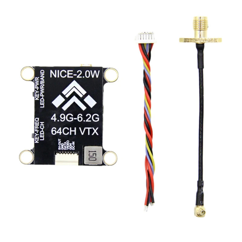 ABGZ-5.8G 2 Вт VTX с внутренней игольной антенной SMA 2000 МВт 64-канальный FPV