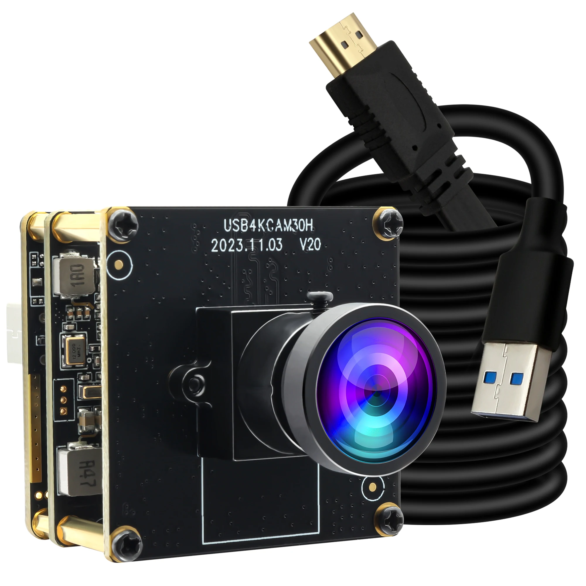 Фото 4K USB 3.0 USB-камера H.264 с объективом без искажений, CMOS IMX415, 1080P 60 кадров/с, модуль веб-камеры с цифровым зумом для прямой трансляции №1