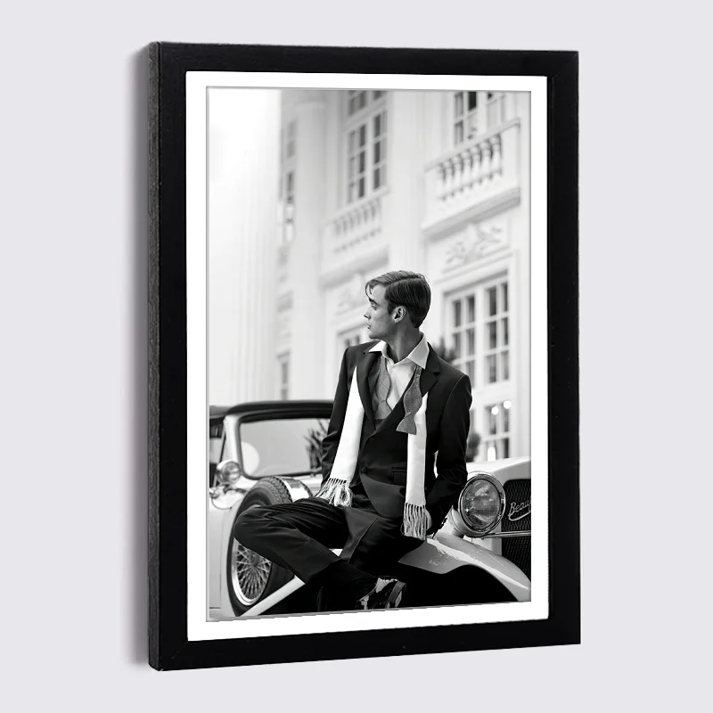 

Picture Frames 5'' 7'' 8'' with Nordic Black White Photo Fashion Male Model Supercar Canvas Poster Wooden Photo Frame Wall Decor