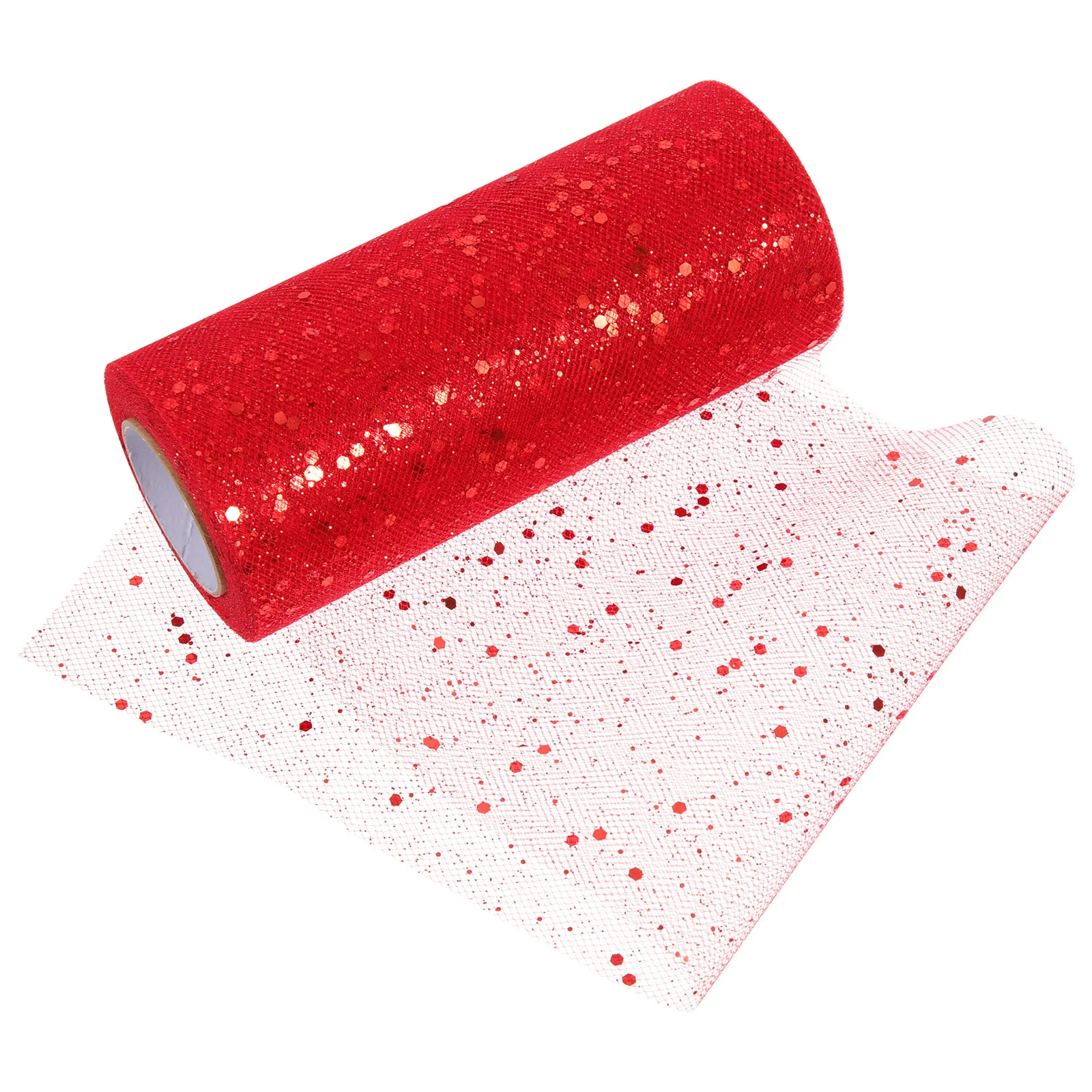 

1 Roll of Sequin Tulle Fabric DIY Tulle Ribbon Ornament Glitter Tulle Ribbon Mesh Tulle Fabric Decoration
