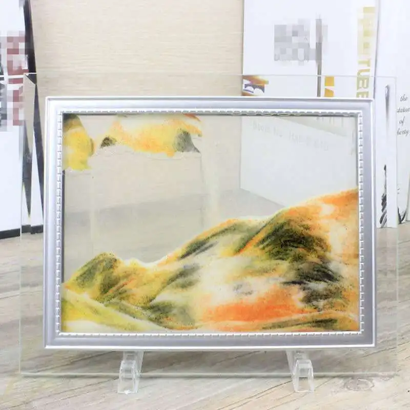 

Картина из жидкого песка, стеклянная рамка, пейзаж, декоративные работы, сервировка стола, аксессуары для украшения дома и подарки