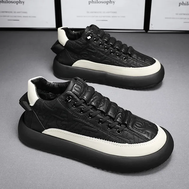Men Vulcanized Sneakers Shoes Tennis Sports PU Slip-On Mix Color Good Quality 3